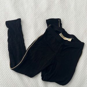 Soft Gallery Kids Black Leggings w/Gold Stripe Detail